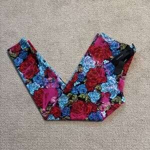 Versace Tie-Dye Rose Print Leggings Womens Size 48 AOP Colorful Designer NWT